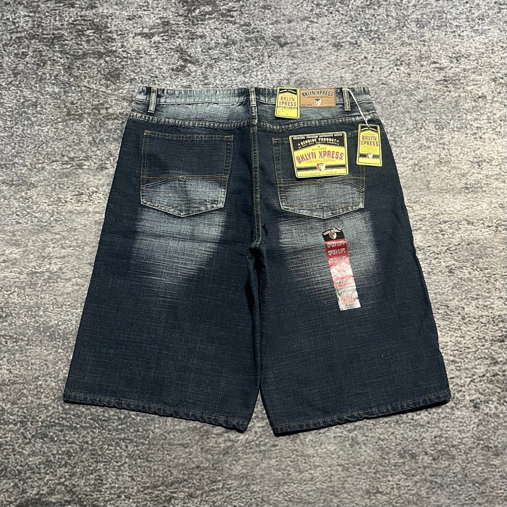 NWT Brooklyn Xpress Jorts Sz 38‎ Dark Blue Baggy Skater Vintage Y2K Denim Shorts
